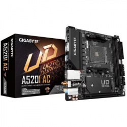 Mатеринська плата sAM4 AMD A520 2xHDMI/DP 1xM.2 USB 3.2 GbE LAN mini-ITX A520I AC (A520I AC)
