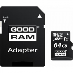 Карта памяти MicroSDXC  64GB UHS-I Class 10 Goodram + SD-adapter (M1AA-0640R12) (M1AA-0640R12)