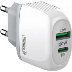 Мережевий зарядний пристрій Intaleo TCQ/PD220 20W (2USBx3A) White (1283126506581) (1283126506581)