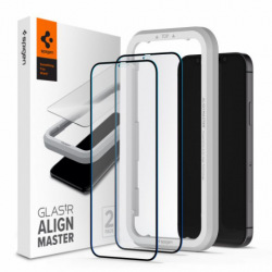 Захисне скло Spigen для iPhone 12 mini Glas tR ALM FC (2Pack), Black (AGL01812)