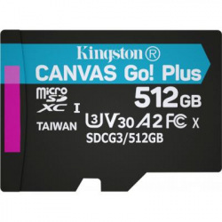 Карта памяти MicroSDXC  512GB UHS-I/U3 Class 10 Kingston Canvas Go! Plus R170/W90MB/s (SDCG3/512GBSP) (SDCG3/512GBSP)