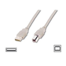 Кабель ASSMANN USB 2.0 (AM/BM) 1.8m, biege (AK-300102-018-E)