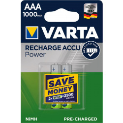 Аккумулятор Varta RECHARGEABLE ACCU AAA 1000mAh BLI 2 NI-MH (READY 2 USE) (05703301402)