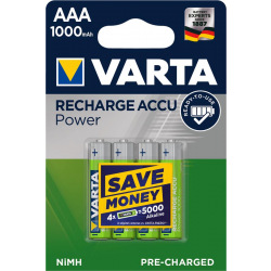 Аккумулятор Varta RECHARGEABLE ACCU AAA 1000mAh BLI 4 NI-MH (READY 2 USE) (05703301404)