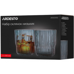 Набір склянок низьких Ardesto Graphite 300 мл, 2 шт., скло (AR2630SG)