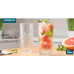 Набор стаканов высоких Ardesto Alba 356 мл, 3 шт., стекло (AR2635AB)