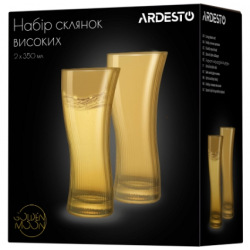 Набір склянок високих Ardesto Golden Moon 350 мл, 2 шт., скло (AR2635GB)