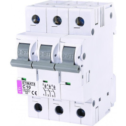 Автоматичний вимикач ETI ETIMAT 6 3p C 10А (6 kA) (2145514)
