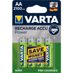 Аккумулятор VARTA RECHARGEABLE ACCU AA 2100mAh BLI 4 NI-MH (READY 2 USE) (56706101404)