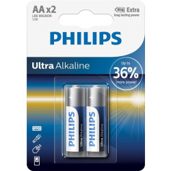 Батарейка Philips Ultra Alkaline AA BLI 2 (LR6E2B/10) лужні