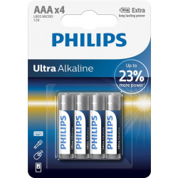 Батарейка Philips Ultra Alkaline AAA BLI 4 (LR03E4B/10)