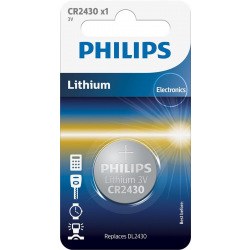 Батарейка Philips літієва CR2430 блістер, 1 шт (CR2430/00B)