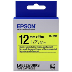 Картридж с лентой Epson LK4YBF принтеров LW-300/400/400VP/700 Fluorescent Black/Yellow 12mm/9m (C53S654010)