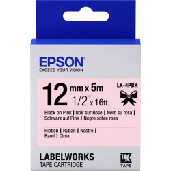 Картридж зі стрічкою Epson LK4PBK принтерів LW-300/400/400VP/700 Satin Blk/Pink 12mm/5m (C53S654031)