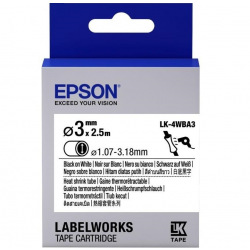 Картридж с лентой Epson LK4WBA3 принтеров LW-300/400/400VP/700 Blk/Wht d3mm/2,5 m (C53S654903)