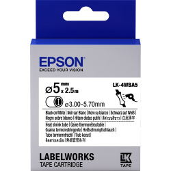 Лента термоусадочная Epson Tape-LK4WBA5 HS TBlk/Whtd5/2,5 (C53S654904) для Epson LK-4WBA5 C53S654904