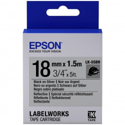 Картридж с лентой Epson LK5SBR принтеров LW-400/400VP/700 Reflectiv Blk/Silv 18mm/1,5m (C53S655016)