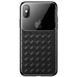 Чехол Baseus для iPhone XS Glass & Weaving, Black (WIAPIPH58-BL01)