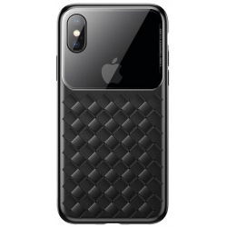 Чохол Baseus для iPhone XS Max Glass & Weaving, Black (WIAPIPH65-BL01)