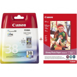 Картридж Canon CL-38C + Canon Glossy 170г/м кв, GP-501 4"х 6", 10л (CL-38C+Paper) для Canon 38 CL-38 2146B005