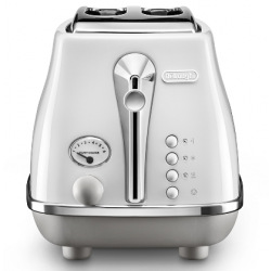 Тостер  DeLonghi Icona Capitals 900Вт, метал, односторонній підігрів, білий (CTOC2103W)