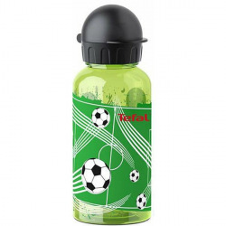 Детская бутылка для питья 0,4 л, зелёная/декор "Футбол" (K3170314)