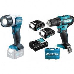 Шуруповерт Makita DF333DZ +ліхтар DEAML106 10.8В,2х1.5Аг, CXT, 1.1кг (DF333DWYL1)