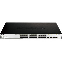 Коммутатор D-Link DGS-1210-28MP 24x1GE PoE, 4xSFP/1G Combo, PoE-бюджет 370W, WebSmart (DGS-1210-28MP)