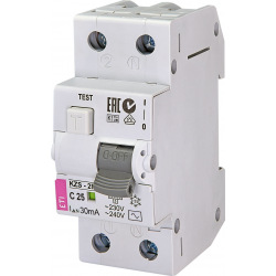 Диференційний автоматичний вимикач ETI, KZS-2M C 25/0,03 тип AC (10kA) (2173126)