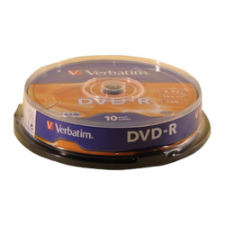 Диск Verbatim DVD-R 4.7 GB/120 min 16x Cake Box 10шт (43523)