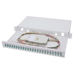Оптическая панель DIGITUS 19’ 1U, 24xLC duplex, incl, Splice Cass, OM3 Color Pigtails, Adapter (DN-96332/3)