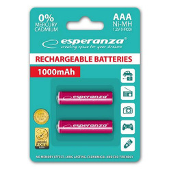 Акумулятор Esperanza  Ni-MH AAA 1000 mAh, 2шт, червоний EZA101R (EZA101R)