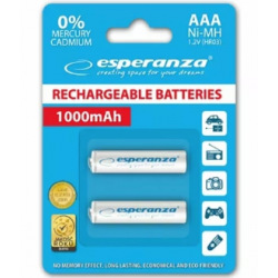 Акумулятор Esperanza  Ni-MH AAA 1000 mAh, 2шт, бiлий EZA101W (EZA101W)