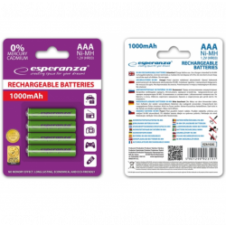 Акумулятор Esperanza  Ni-MH AAA 1000 mAh, 4шт, голубий EZA102B (EZA102B)