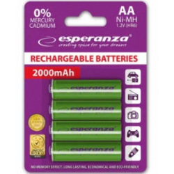 Акумулятор Esperanza  Ni-MH AA 2000 mAh, 4шт, зелений EZA104G (EZA104G)