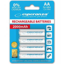 Акумулятор Esperanza  Ni-MH AA 2000 mAh, 4шт, бiлий EZA104W (EZA104W)