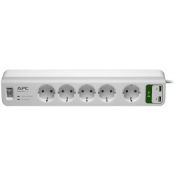 Фільтр мережевий APC Essential SurgeArrest 5 outlets + 2 USB (5V, 2.4A (PM5U-RS)