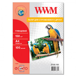 Фотобумага WWM глянцевая 150Г/м кв, А4, 100л (G150.100)