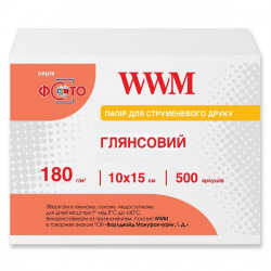 Фотобумага WWM глянцевая 180Г/м кв, 10х15см, 500л (G180.F500)