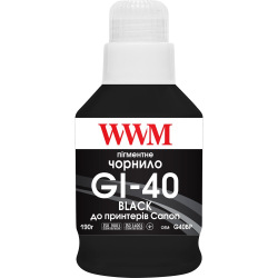 Чорнило WWM GI-40 для Canon 190г Black (G40BP) пігментне