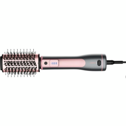 Фен-щітка Ardesto  Brush Pink Touch, 1200Вт, 2 темп. режими, LED-дісплей, функція іонізації , 4 насадки, сірий+ рожевий (HD-CR30