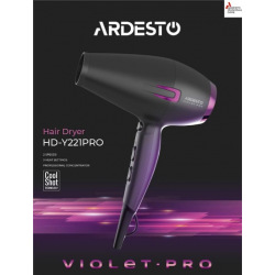 Фен Ardesto HD-Y221PRO / 1750-2100Вт/2 швидкості/ 3темп.режима/іонізація/чорний (HD-Y221PRO)