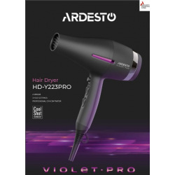 Фен Ardesto HD-Y223PRO / 1850-2200Вт/2 швидкості/ 3темп.режима/іонізація/чорний (HD-Y223PRO)