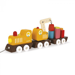 Іграшка-каталка Janod Поїзд на магнітах  (J08089)