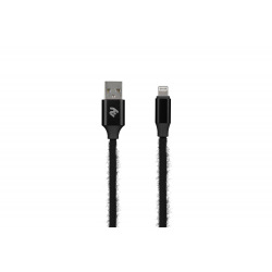Кабель 2E Fur USB 2.4 to Lightning Cable, 1m, Black (2E-CCLAC-BLACK)