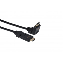 Кабель 2Е HDMI 1.4 (AM/AM), Slim 180 degree, High Speed, Alumium, black, 2m (2EW-1359-2m)