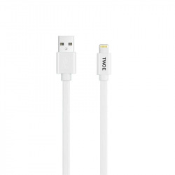 Кабель 2E USB MFI- Lightning Flat, White 1.5м (2E-CCMFI002-15W)