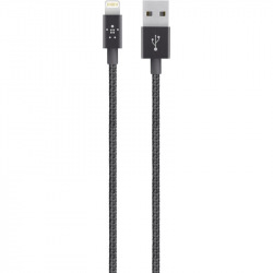 Кабель BELKIN MIXIT PREMIUM METALLIC Lightning to USB (2.4A), 1.2m, black (F8J144BT04-BLK)