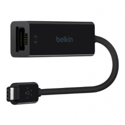 Адаптер Belkin USB-C - Gigabit Ethernet Adapter, 0.15m, black (F2CU040btBLK)