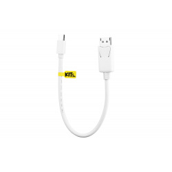 Кабель KITs MiniDisplayPort to DisplayPort(AM/AM), white, 0.3m (KITS-FL-001)